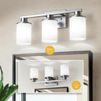 L LOHAS LED Brushed Nickel Bathroom Light Fixtures, 3-Light Vanity Light Over - Image 6