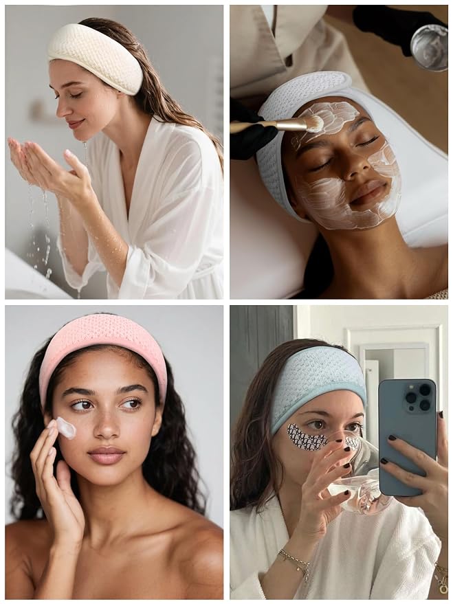Huachi Skincare Headbands for Women Girls: Spa Headband for Washing Face Towel - Image 5