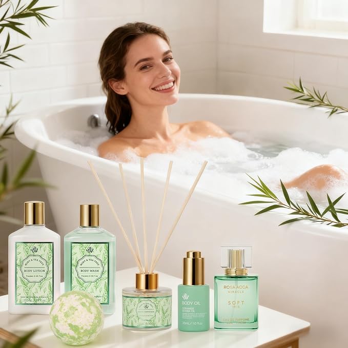 35 Pcs Mothers Day Gifts for Mom, Bath & Body Gift Basket for Women, Tea Tree - Image 6