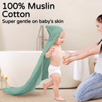 Yoofoss Hooded Baby Towels for Newborn 2 Pack 100% Muslin Organic Cotton Baby - Image 2