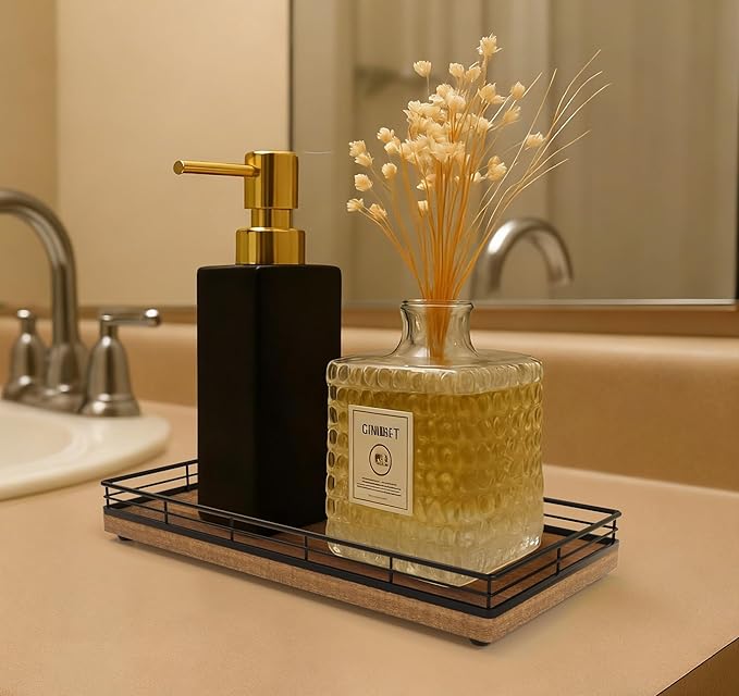 Bathroom Vanity Tray for Countertop, Bathroom Organizer for Soap, Perfume & - Image 2
