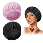 Reusable Shower Cap for Women, Large Waterproof Shower Bonnet Washable Elastic by Edoneery