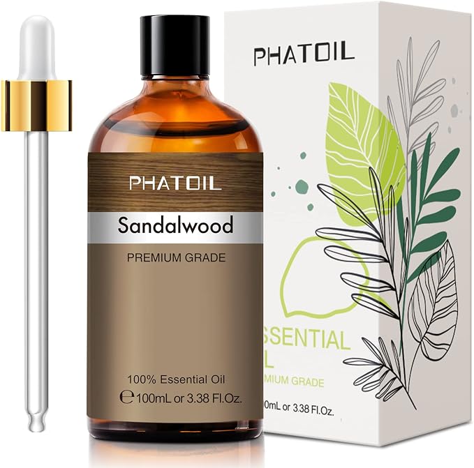 PHATOIL 100ML Sandalwood Essential Oil, Pure Aromatherapy Essential Oils by PHATOIL