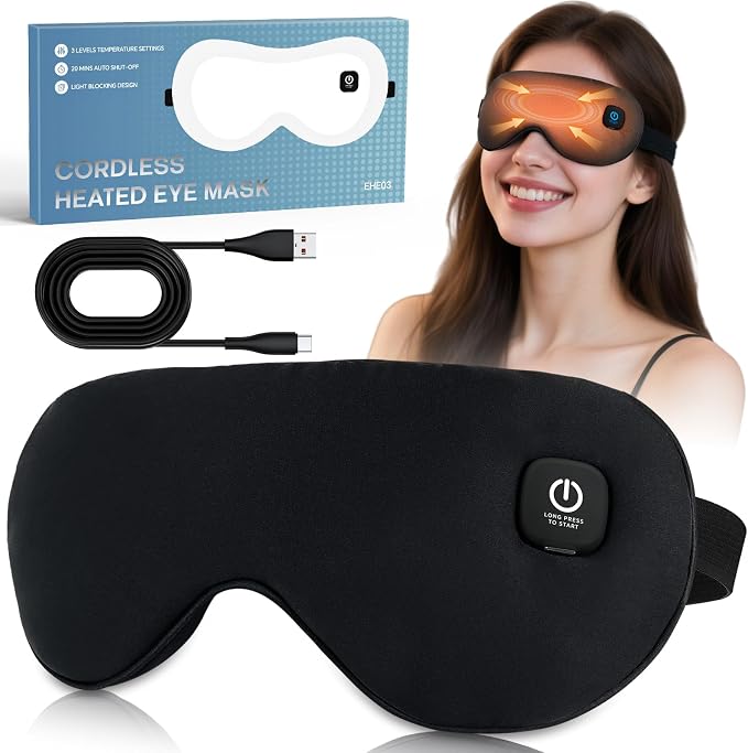 Cordless Heated Eye Mask for Dry Eyes Relief, by Visader