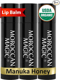 Moroccan Magic Organic Manuka Honey Lip Balm 3 Pack | Ultra-Hydrating Argan & by MoroccanMagic
