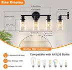 DLLT 3-Light Bathroom Light Fixtures: Set of 2 Black Modern Vanity Lights - Image 5