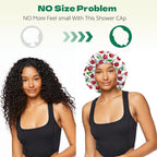 2 PCS Shower Cap Waterproof Double Layer Elastic Adjustable Reusable Hair Bath - Image 5