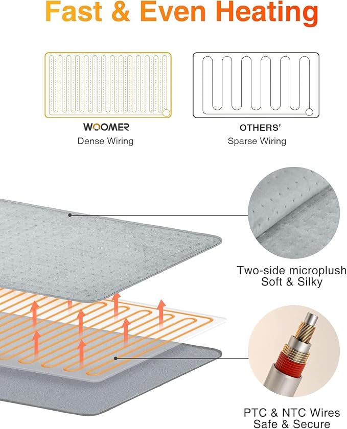 WOOMER Extra Large Heating Pad, Heat Pad - Image 5