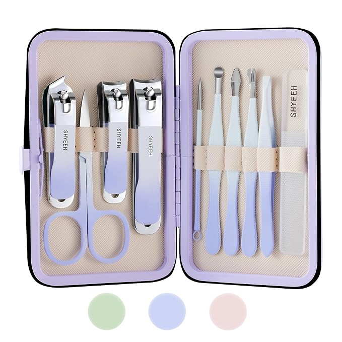 Manicure Set, Portable Mini Manicure and Pedicure Kit, Travel Grooming Nail Kit by SHYEEH