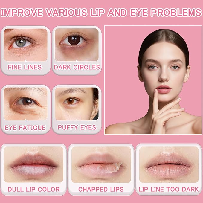 20 Pairs Lip Mask & Eye Mask, 24K Crystal Collagen Under Eye Patches - Image 5