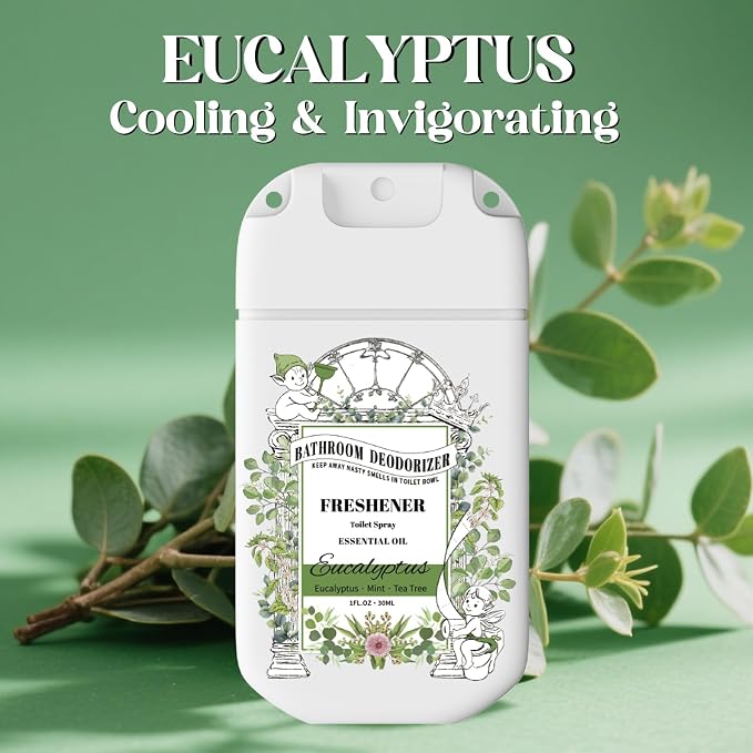 Pocket Size Toilet Spray for Poop, Eucalyptus Scent, Bathroom Odor Eliminator - Image 2