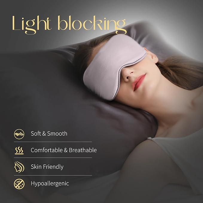 ZIMASILK 100% 22 Momme Pure Mulberry Silk Sleep Mask, Filled - Image 3
