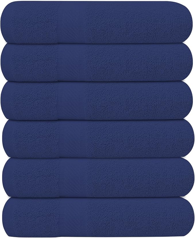 KAHAF COLLECTION 6 Pack Bath Towels Set 100% Ring Spun Cotton, Lightweight by KAHAF+COLLECTION