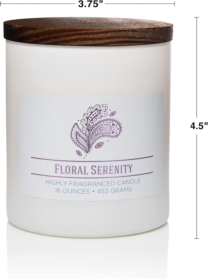 Carolina Floral Serenity Scented Candle, 16 oz Wellness Relaxing Aromatherapy - Image 6