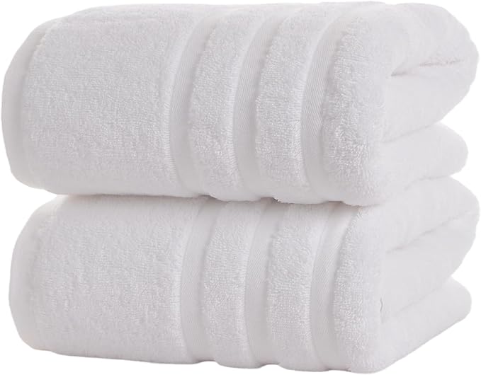 Bath Towels 2 Pack, 30 x 60 Inches, Large 100% Cotton Towels, Comfortable by Velqora
