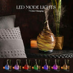 Porseme 280ml Essential Oil Diffuser Glass Color Changing Aroma Air Diffusers - Image 2