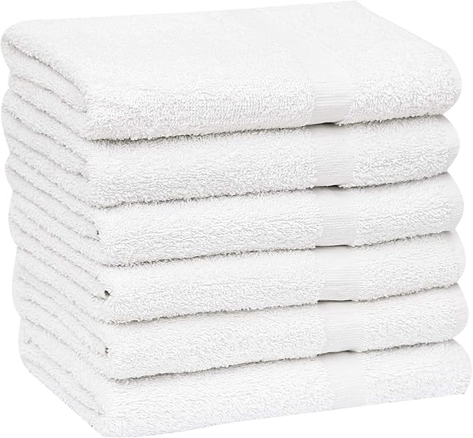 GOLD TEXTILES 12 White Economy Bath Towels Bulk Cotton Blend - Image 7
