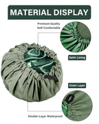 Aquior Shower Cap for Women, Extra Adjustable Shower Caps for Women - Image 4
