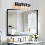 GoYeel Bathroom Light Fixtures Over Mirror, Matte Black Vanity Light 4 Light - Image 7