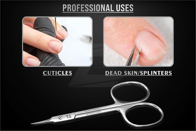 Cuticle Scissors Professional Extra Fine Curved Pointed Tip - Image 3
