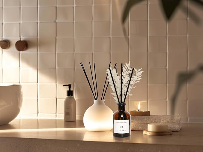 WEALD TRIBE Reed Diffuser Set for Bathroom Air Fresheners, Oil Diffuser Sticks - Image 4