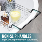 TAILI Bathtub Tray Table for Luxury Bath, Expandable Extra Wide Bthtub Caddy - Image 3