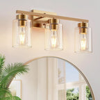 PARTPHONER 3-Light Bathroom Light Fixtures, Brushed Gold Vanity Light - Image 9