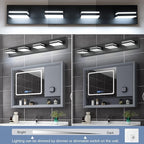 SineRise LED Modern Bathroom Vanity Light Fixtures, Matte Black Modern Acrylic - Image 3