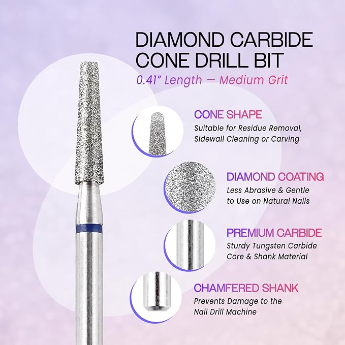 PANA 3/32" Diamond Carbide Cone Bit- Style 12, Medium Grit - Image 3