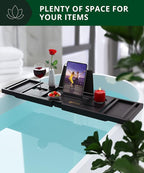 ROYAL CRAFT WOOD Premium Foldable Bathtub Tray Caddy - Image 6