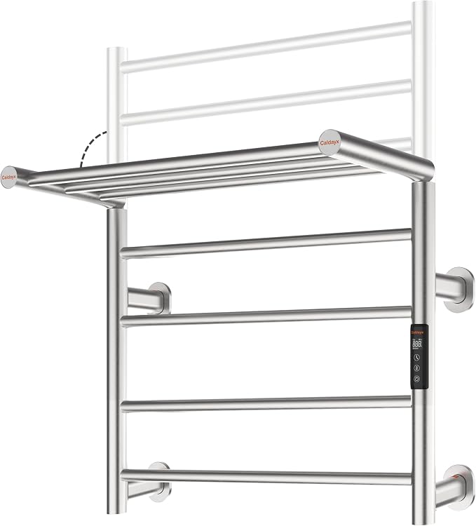 Foldable Heated Towel Rack, Smart Dual-Zone App & Voice Control Electric Towel by Caldayx