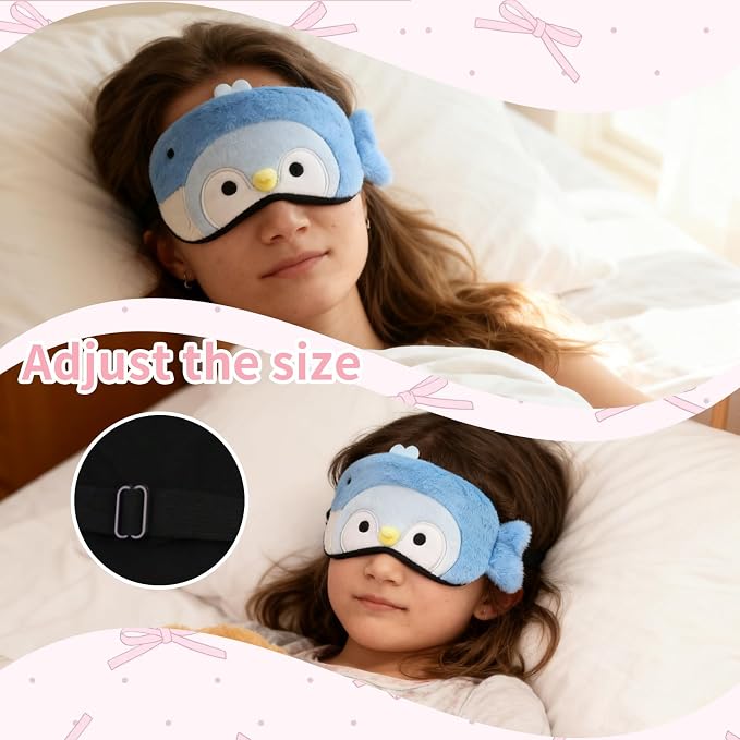 PERFECTSIGHT Sleep Eye Masks, Cute Plush Sleep Eye Cover Lightweight Adjustable - Image 5