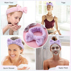 WSYUB Spa Headband, Headband for Washing Face, Shower Skin Care Fluffy Stocking - Image 7