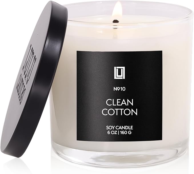 Lulu Candles | Clean Cotton | Luxury Scented Soy Jar Candle | Hand Poured in - Image 2
