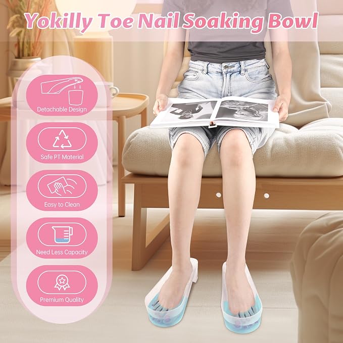 Yokilly Toe Nail Soaking Bowl, Shoe Design Foot Bath Soak Tub Bowl, Acetone - Image 5