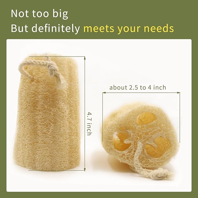4.7" Natural Loofah Exfoliating Body Scrubber, Real Luffa Sponge - Image 5