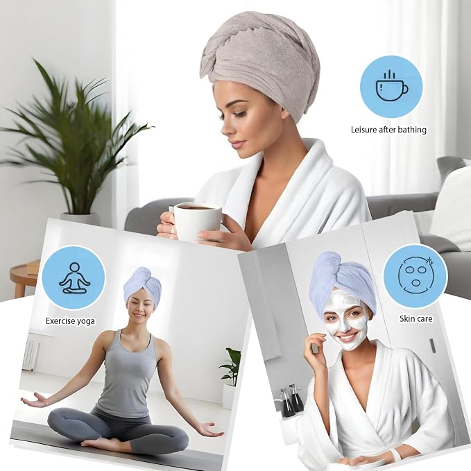 Microfiber Hair Drying Towel Wrap - Image 3