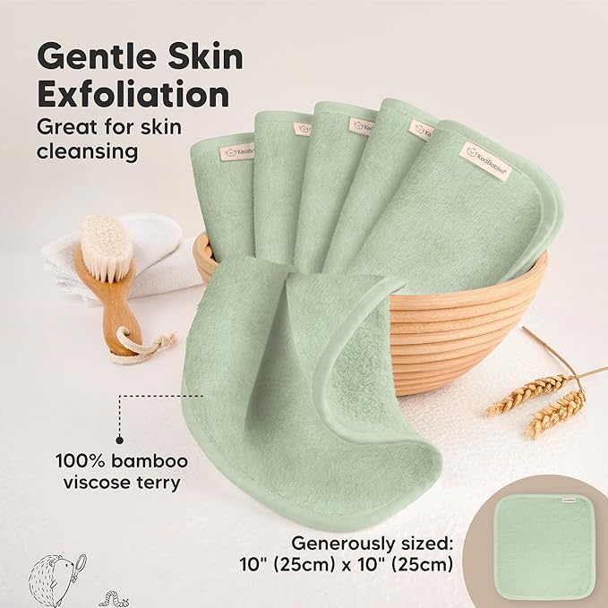 6-Pack Baby Washcloths – Soft Absorbent Viscose from Bamboo Washcloths - Image 4