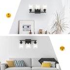 3-Light Bathroom Light Fixtures, Modern Bathroom Wall Lights Over Mirror - Image 4