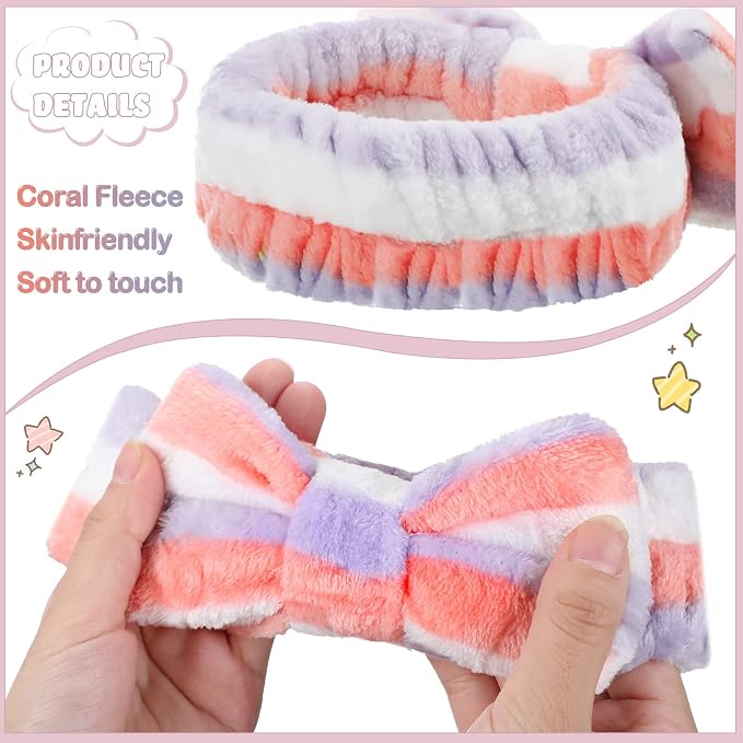 WILLBOND 24 Pieces Spa Headband Bulk Skincare Headbands Face Wash Makeup - Image 3