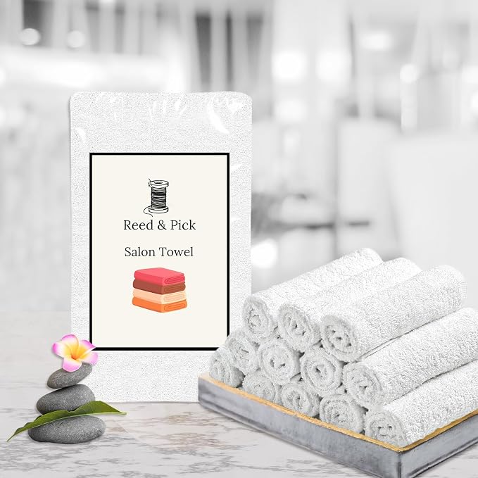 Reed&Pick Salon Towels – 50 Pack White Hand Towels 100% Cotton Spa Towel – - Image 5