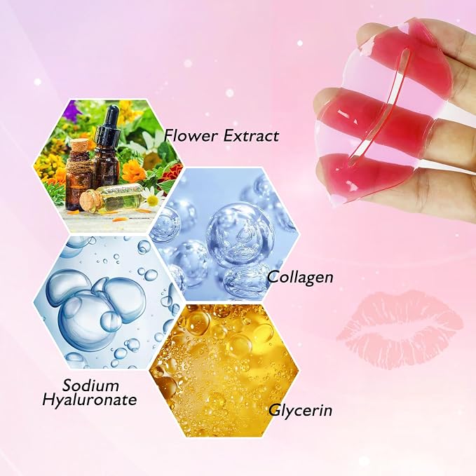 Adofect 30 Pieces Peach Moisturizing Collagen Lip Masks Crystal Lip Care Gel - Image 4