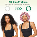 2 PCS Shower Cap Waterproof Double Layer Elastic Adjustable Reusable Hair Bath - Image 5