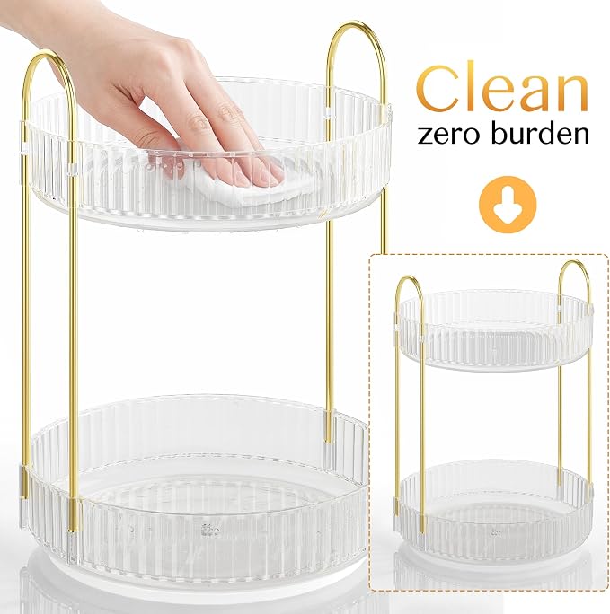 Rotating Makeup Organizer Countertop, Skincare Organizers, Spinning Perfume - Image 7