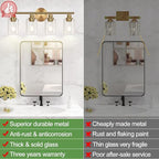 4-Light Bathroom Light Fixtures, Brushed Gold Modern Vanity Lights Over Mirror - Image 3