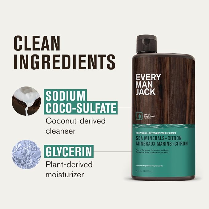Every Man Jack Nourishing Sea Minerals + Citron Mens Body Wash - Image 5