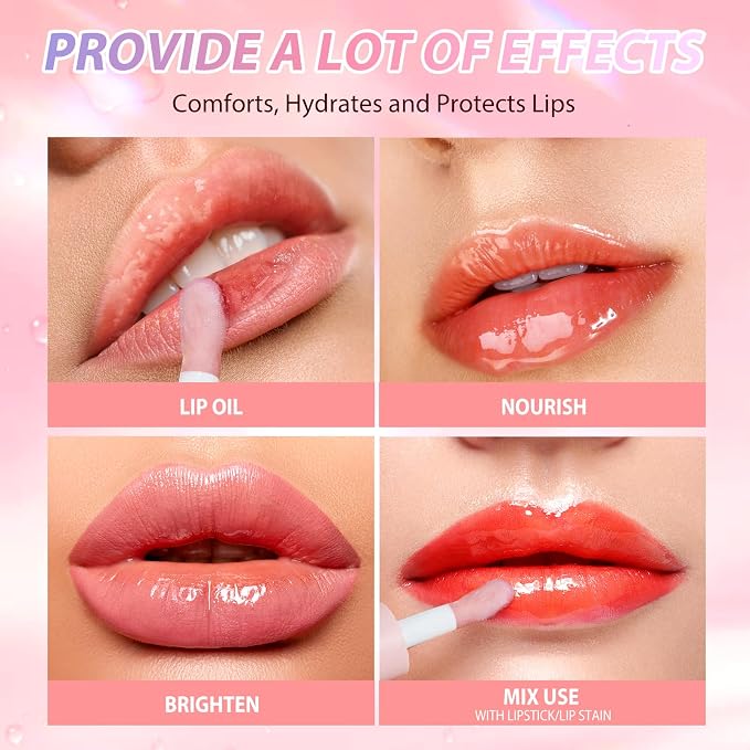 LANGMANNI Moisturizing Lip Oil, No-Sticky Lip Gloss Lip Balm Lip Care, Fruit - Image 8