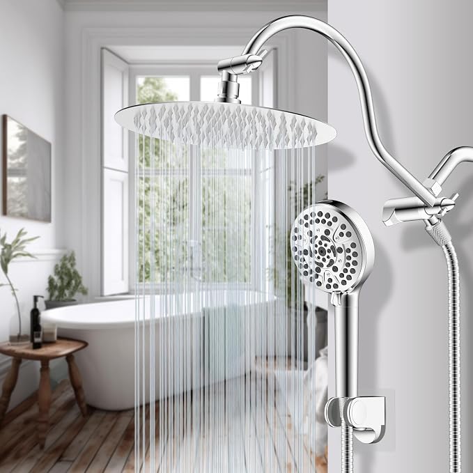 Hibbent All Metal CUPC Certified Shower Head, Handheld Showerhead Combo - Image 9