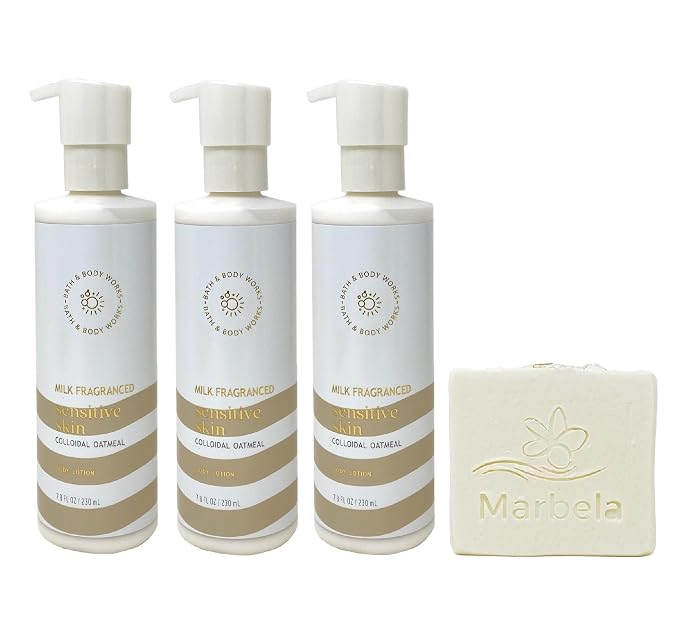 Bath & Body Works Sensitive Skin Milk Fragranced 3 Piece Body Lotion Gift Set by BathBodyWorks