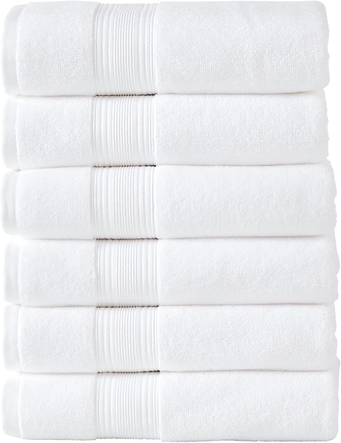 Modern Threads Hotel Collection 6-Pack 100% Ring Spun Cotton, Highly Absorbent by ModernThreads